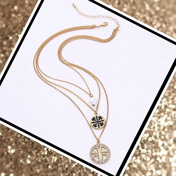 Bella Novella Jewelry Cosmo 3 Layer Pearl Medallion Necklace Poshmark
